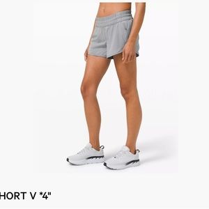 Size 20. Lululemon Tracker Short V 4” Inch. Light Gray